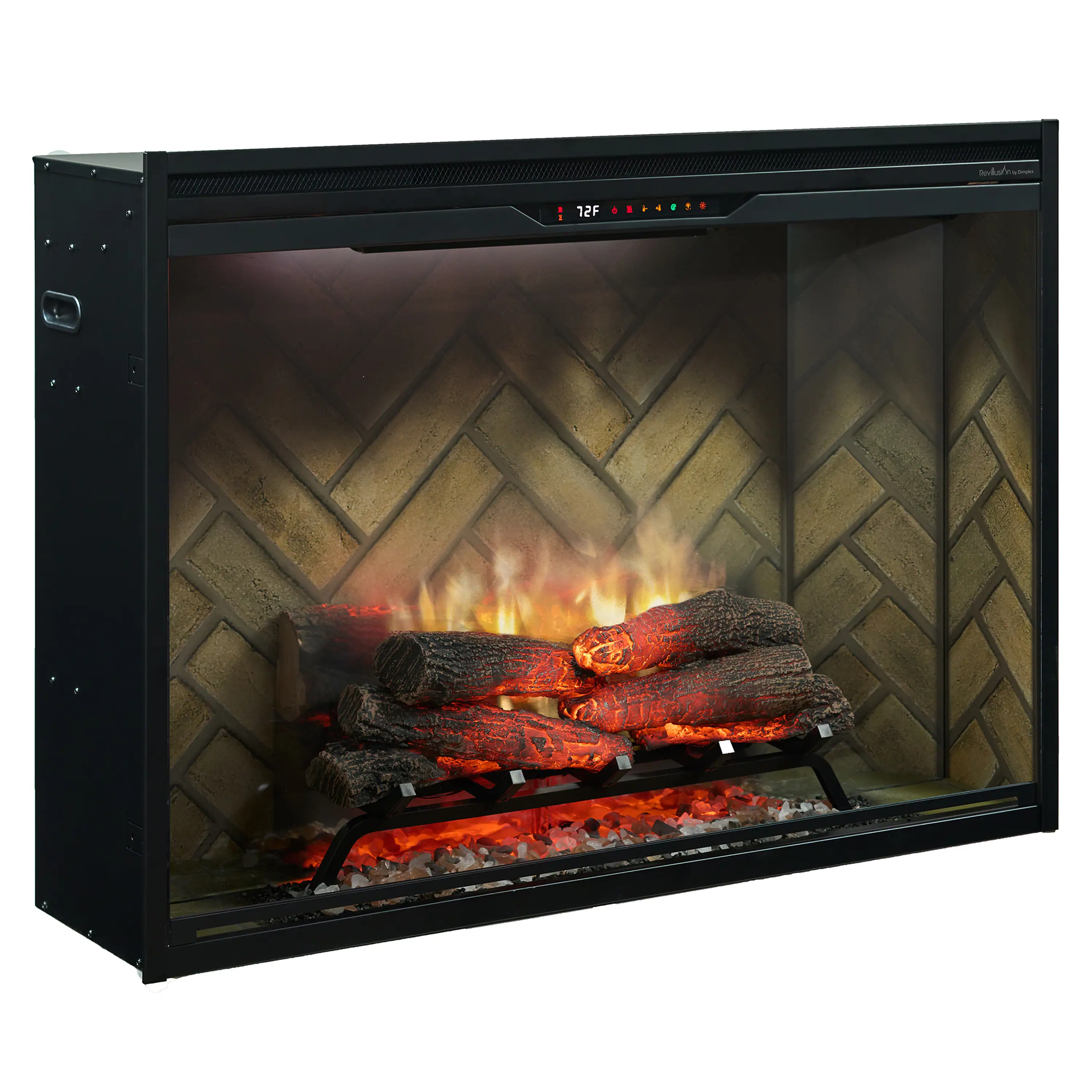 Dimplex Revillusion 42-Inch Built-In Electric Firebox in Herringbone with internal LED Lighting (REV42-HB) - Image 3
