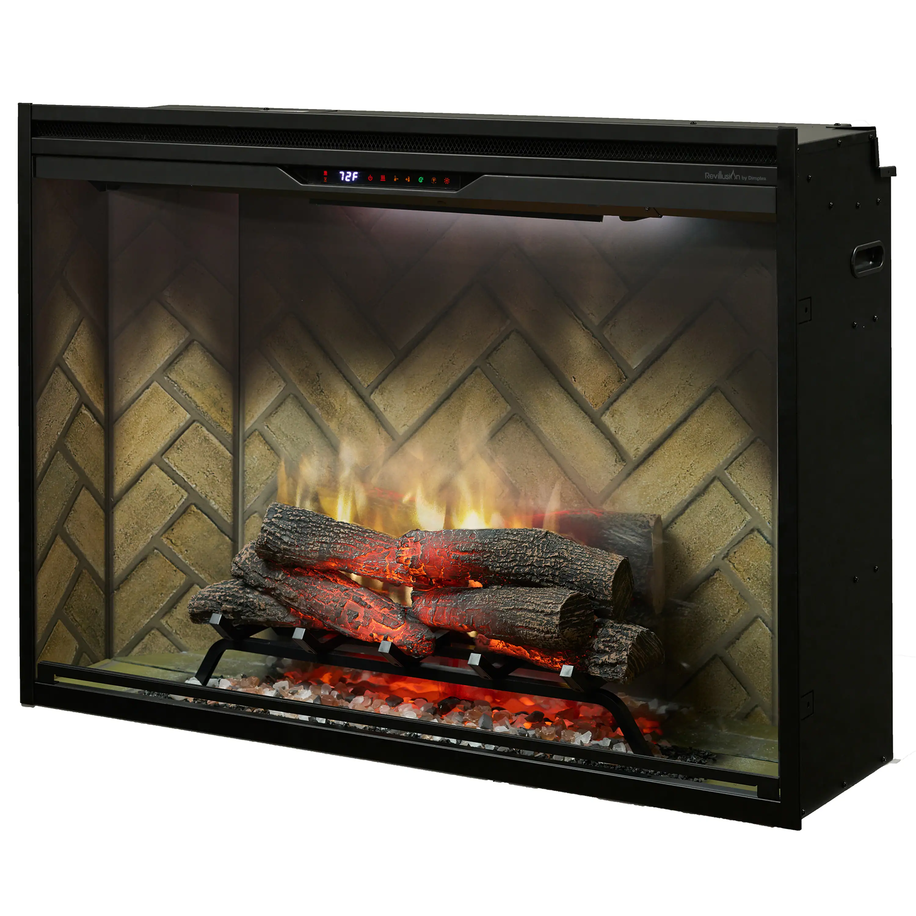 Dimplex Revillusion 42-Inch Built-In Electric Firebox in Herringbone with internal LED Lighting (REV42-HB) - Image 4