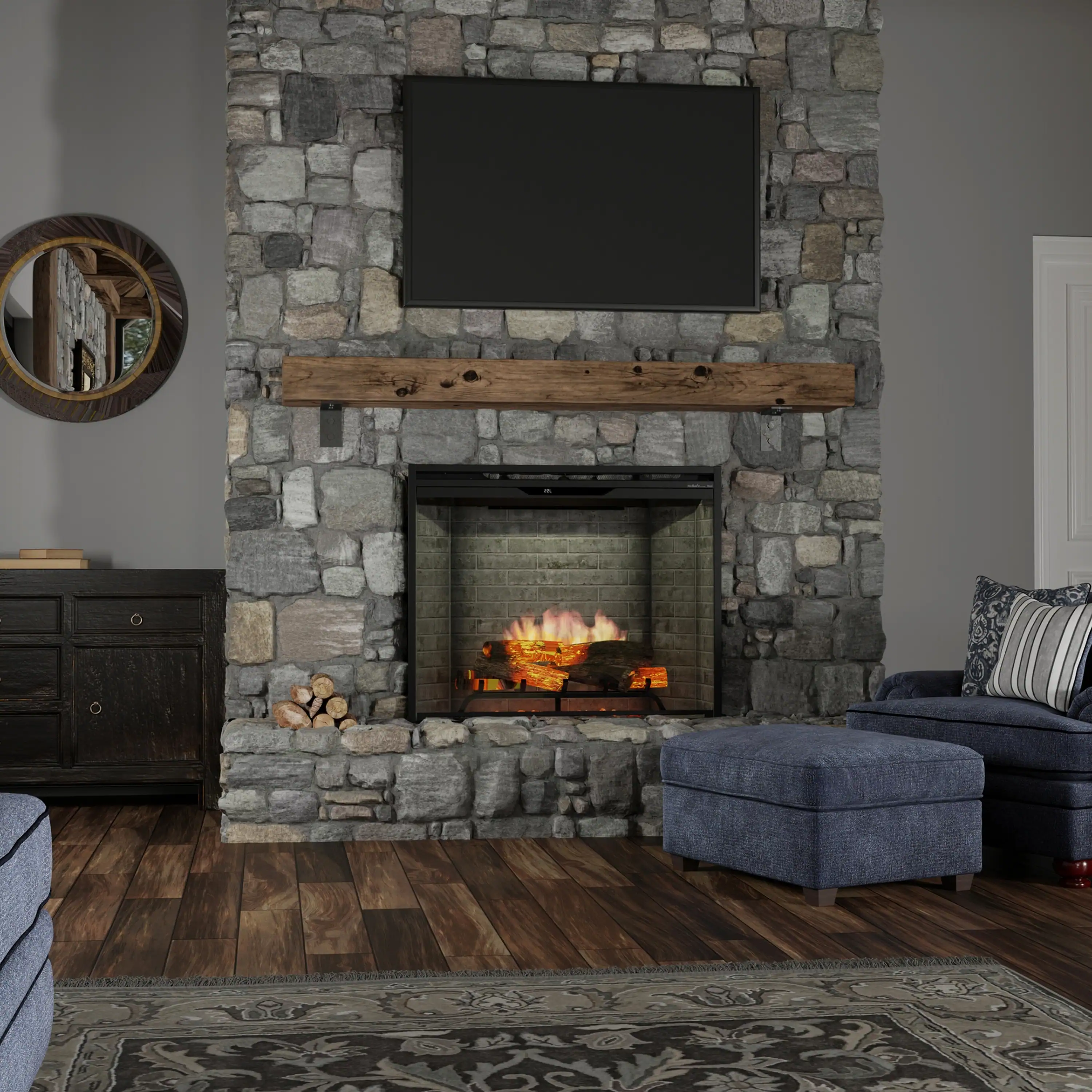 Dimplex Revillusion 42-Inch Built-In Electric Firebox in Neutral Brick with internal LED Lighting (REV42-NB) - Image 4