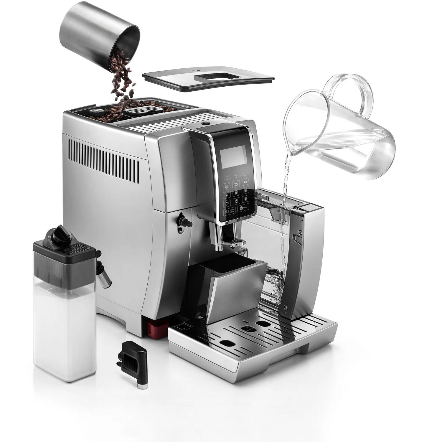 De'Longhi Dinamica with LatteCrema Super Automatic Espresso Machine in Silver (ECAM35075SI) - Image 10