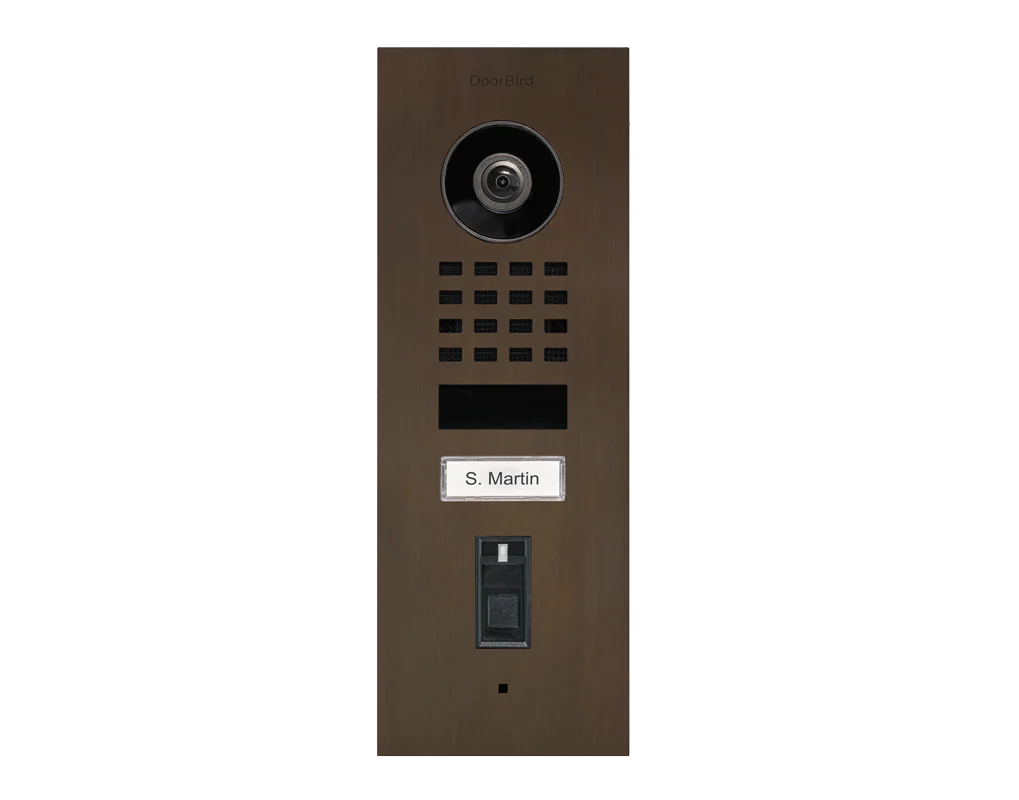 DoorBird D1101FV Fingerprint 50 Flush-Mount IP Video Door Station, 1 Call Button in Architectural Bronze - Image 2