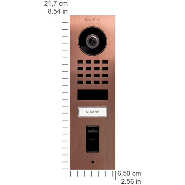 DoorBird D1101FV Fingerprint 50 Surface-Mount IP Video Door Station, 1 Call Button in Bronze - Image 4