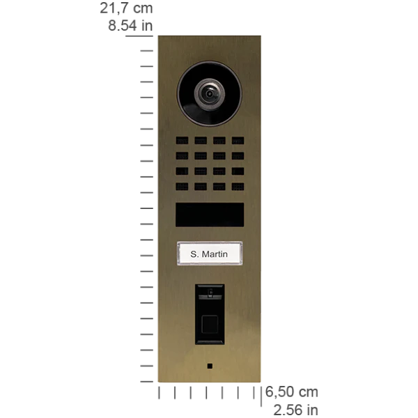DoorBird D1101FV Fingerprint 50 Surface-Mount IP Video Door Station, 1 Call Button in Real Burnished Brass - Image 2