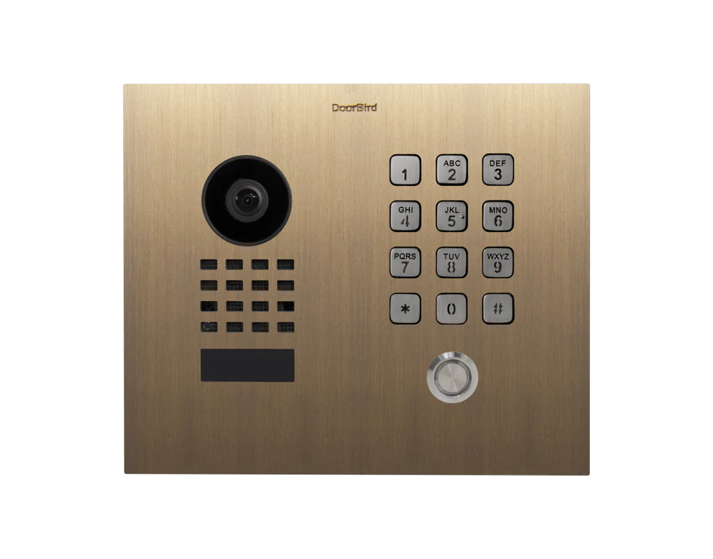 DoorBird D1101KH Classic Flush-Mount IP Video Door Station, 1 Call Button in Real Burnished Brass - Image 2