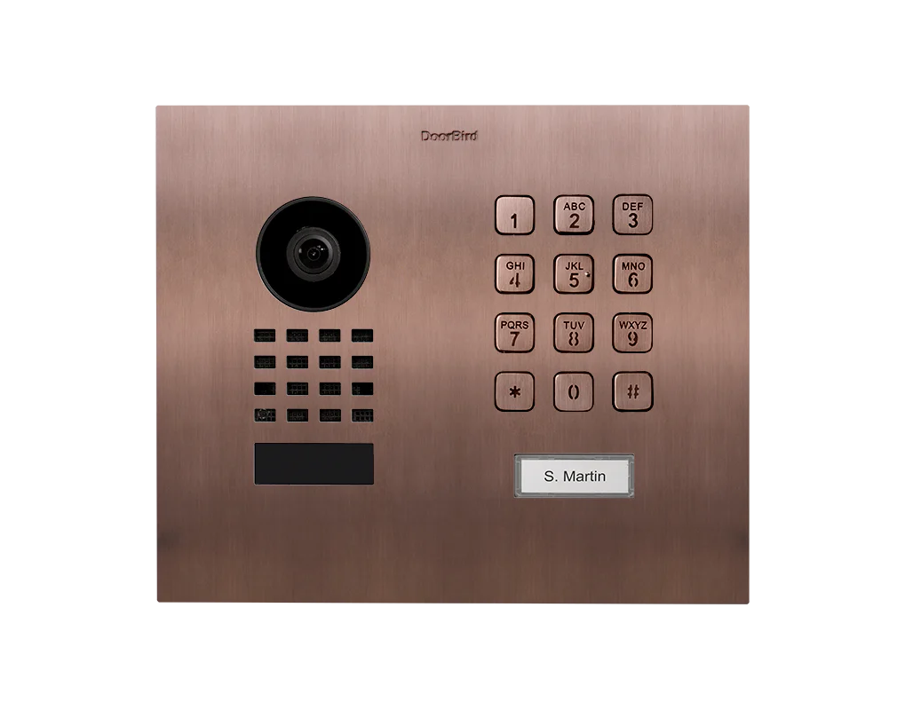 DoorBird D1101KH Modern Flush-Mount IP Video Door Station, 1 Call Button in Bronze - Image 2