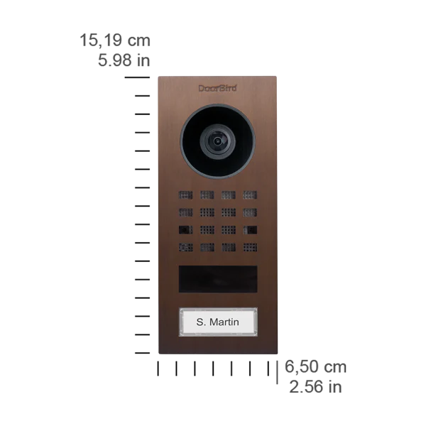 DoorBird D1101V Surface-Mount IP Video Intercom, 1 Call Button in Architectural Bronze - Image 3