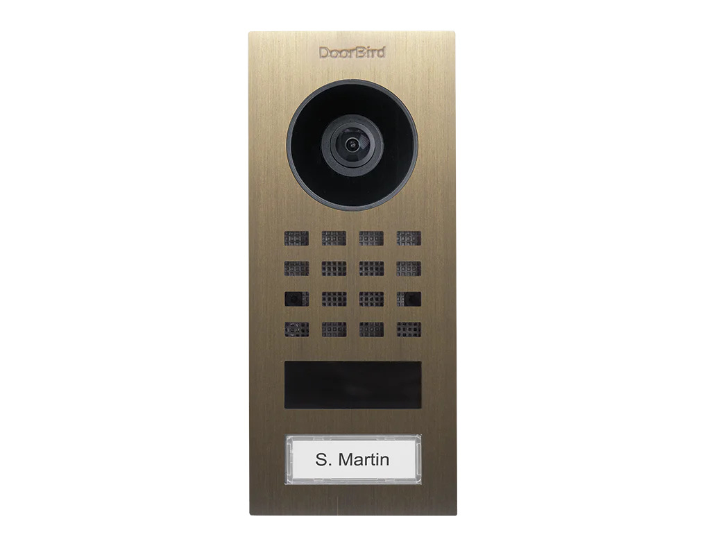 DoorBird D1101V Surface-Mount IP Video Intercom, 1 Call Button in Real Burnished Brass - Image 3