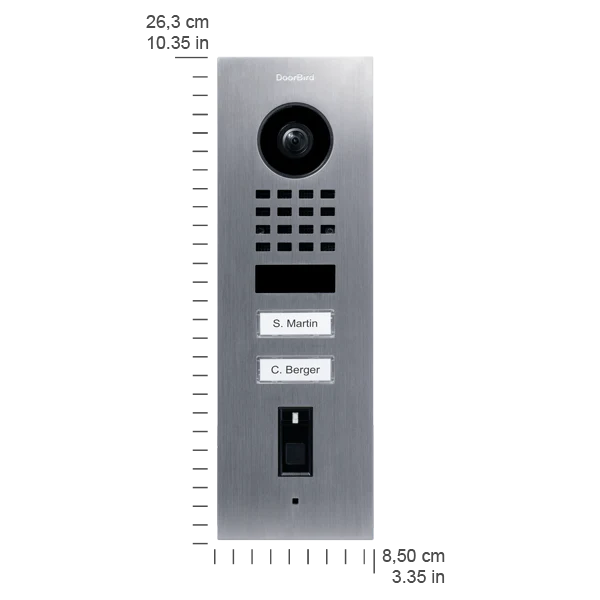 DoorBird D1102FV Fingerprint 50 Flush-Mount IP Video Door Station, 2 Call Button in  Stainless Steel V4A - Image 3