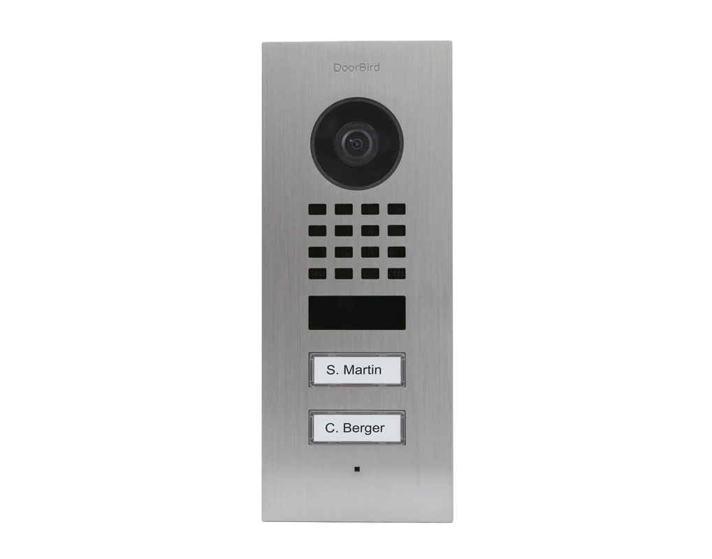 DoorBird D1102V Flush-Mount IP Video Door Station, 2 Call Button in  Stainless Steel V4A - Image 2