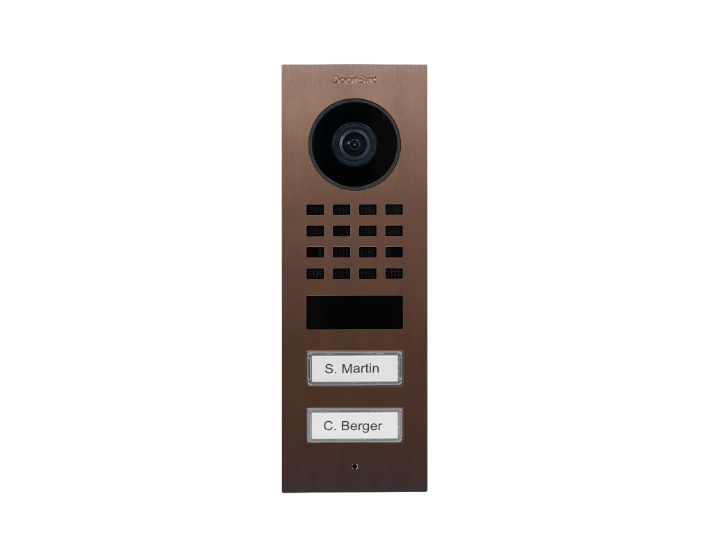 DoorBird D1102V Surface-Mount IP Video Door Station, 2 Call Button in  Architectural Bronze - Image 2