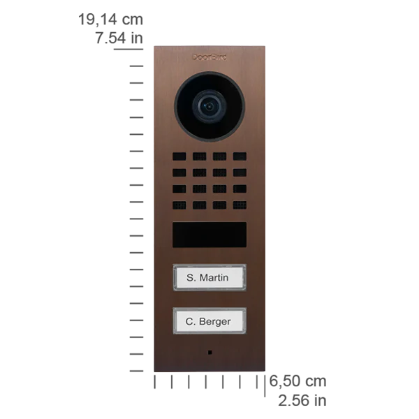 DoorBird D1102V Surface-Mount IP Video Door Station, 2 Call Button in  Architectural Bronze - Image 3