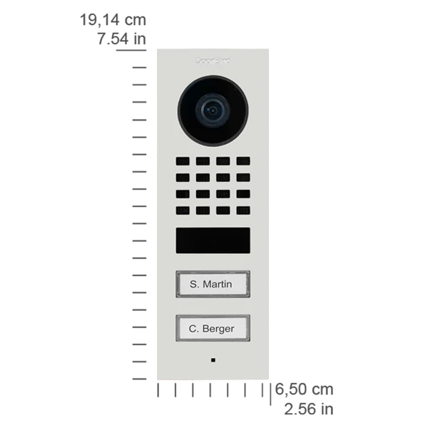 DoorBird D1102V Surface-Mount IP Video Door Station, 2 Call Button in Traffic White, RAL 9016 - Image 2