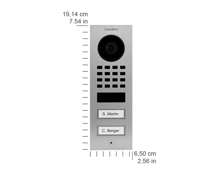 DoorBird D1102V Surface-Mount IP Video Door Station, 2 Call Button in Stainless Steel V2A - Image 5