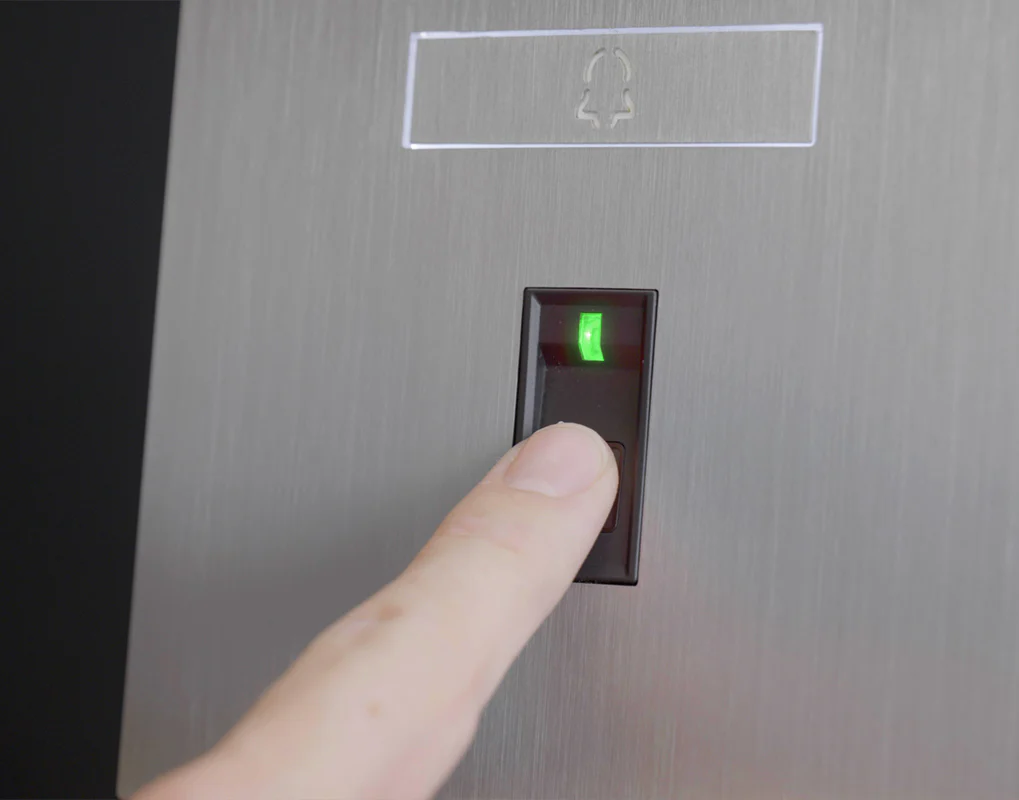 DoorBird D2102FV Fingerprint 50 IP Video Door Station, 2 Call Button in Real Burnished Brass - Image 3