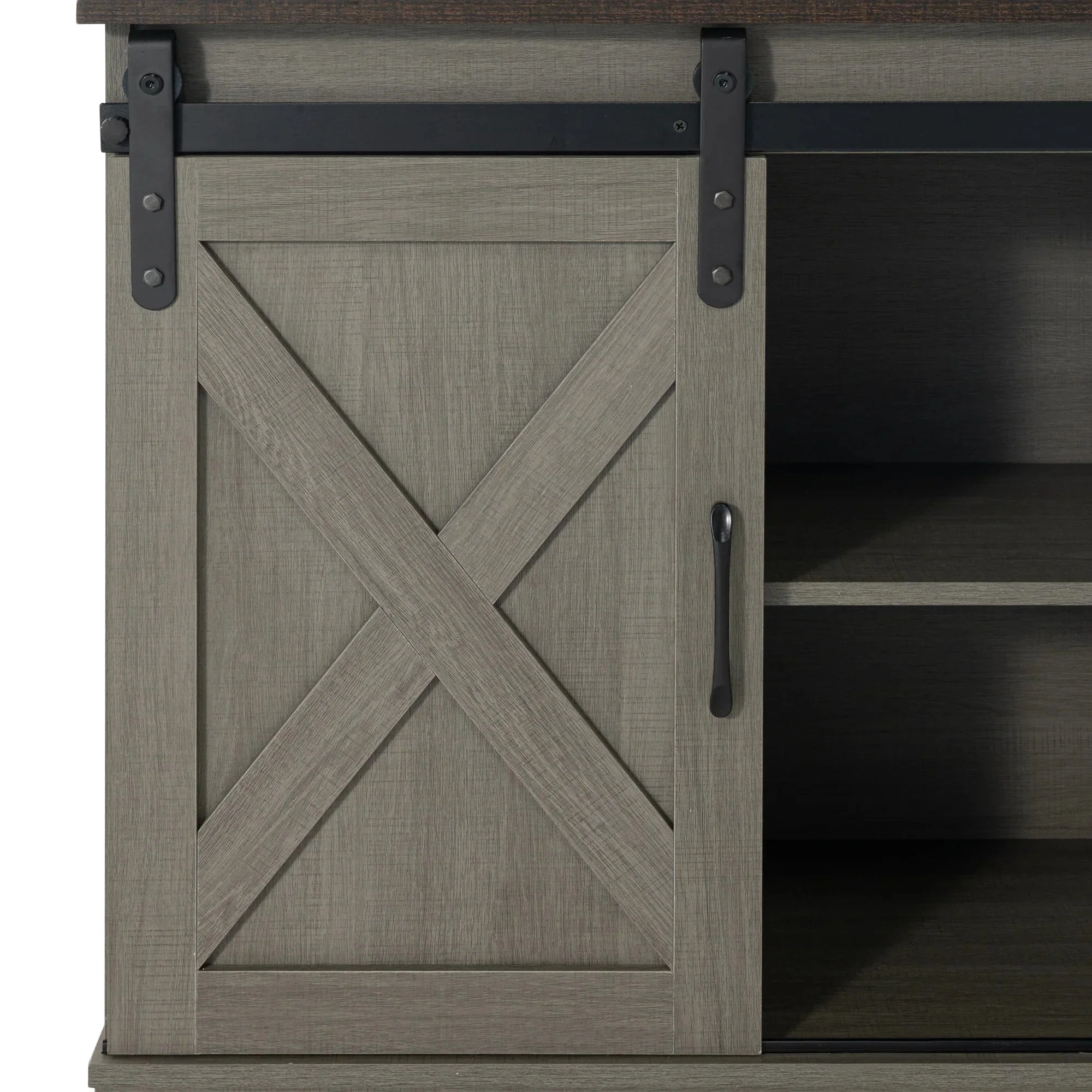 Parrot Uncle Eira Farmhouse 56-inch TV Stand with Storage Cabinet and Cable Holes, Entertainment Center Console for Living Room, Bedroom (SL-AC4000-TV-PU) - Image 12