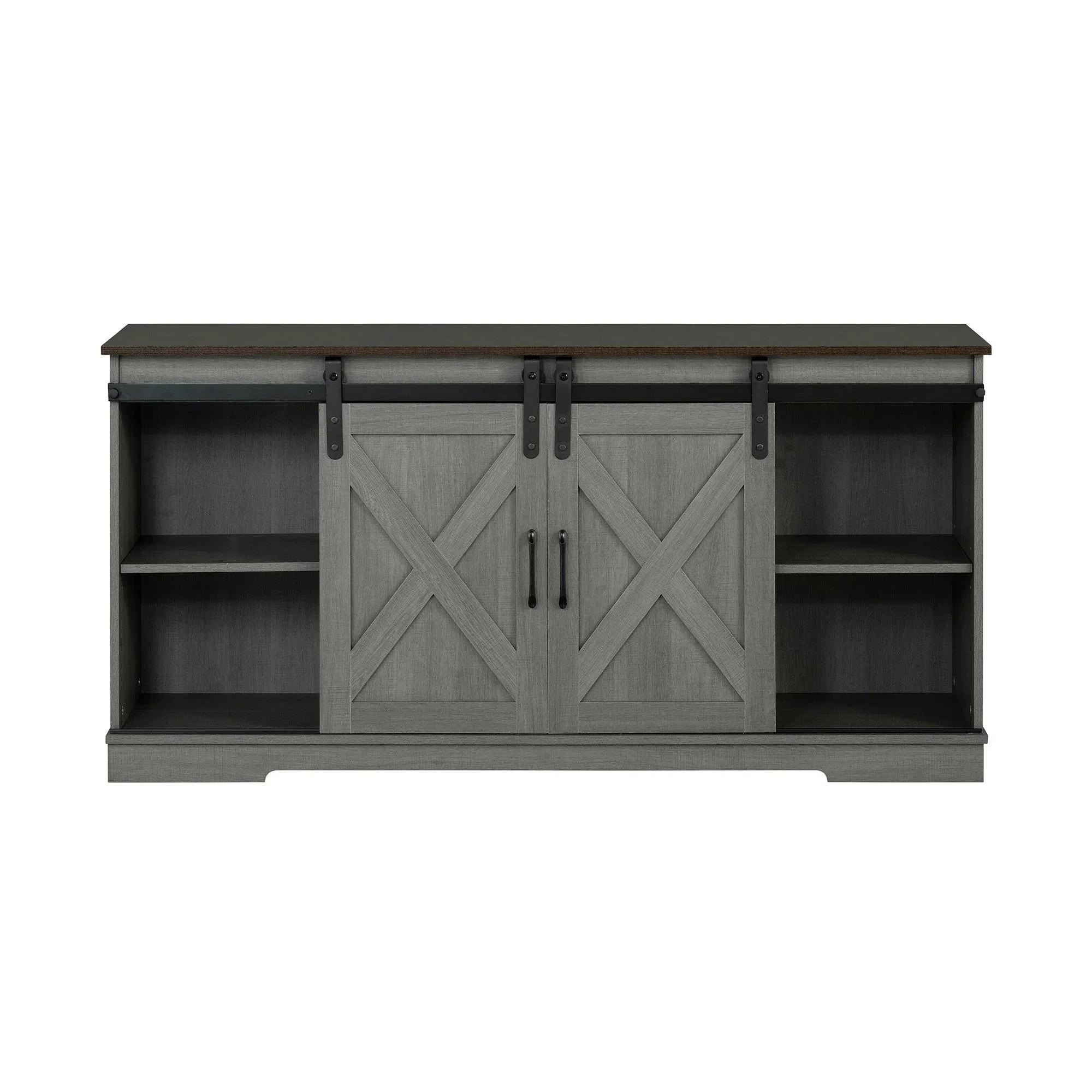 Parrot Uncle Eira Farmhouse 56-inch TV Stand with Storage Cabinet and Cable Holes, Entertainment Center Console for Living Room, Bedroom (SL-AC4000-TV-PU) - Image 2