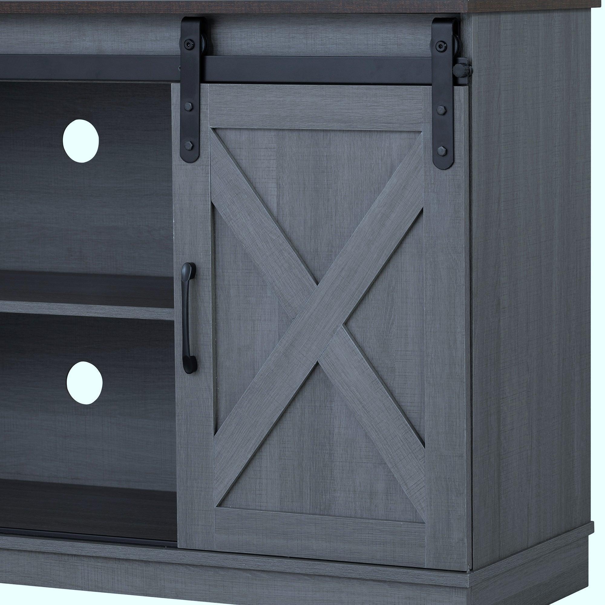 Parrot Uncle Eira Farmhouse 56-inch TV Stand with Storage Cabinet and Cable Holes, Entertainment Center Console for Living Room, Bedroom (SL-AC4000-TV-PU) - Image 6
