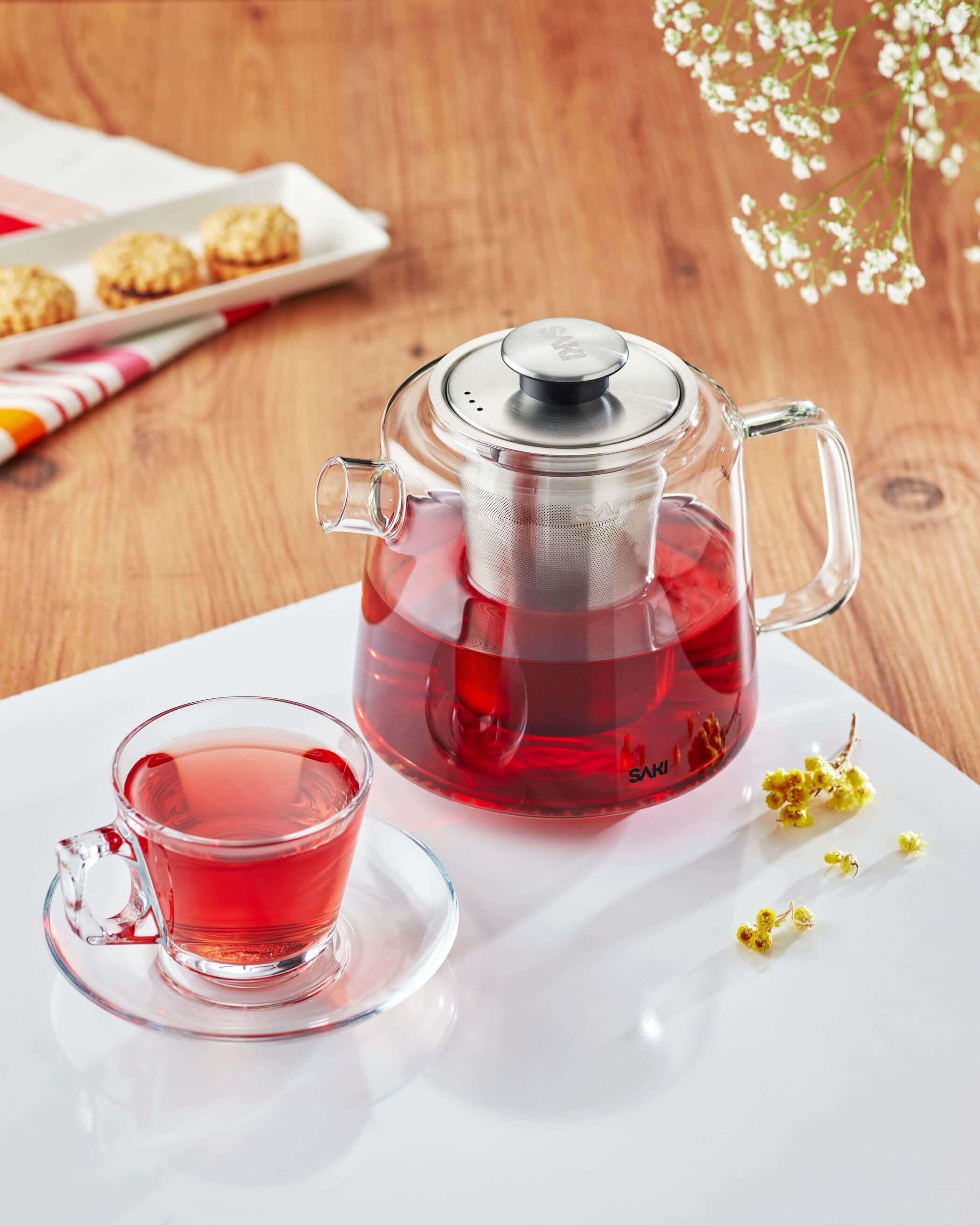 SAKI Chaiovar Electric Samovar - 4L Stainless Steel Electric Tea Maker, Temperature Display, Large Ceramic Teapot, Boil Dry & Auto Shut Off, Best for Persian, Russian, and Turkish Tea - Image 7