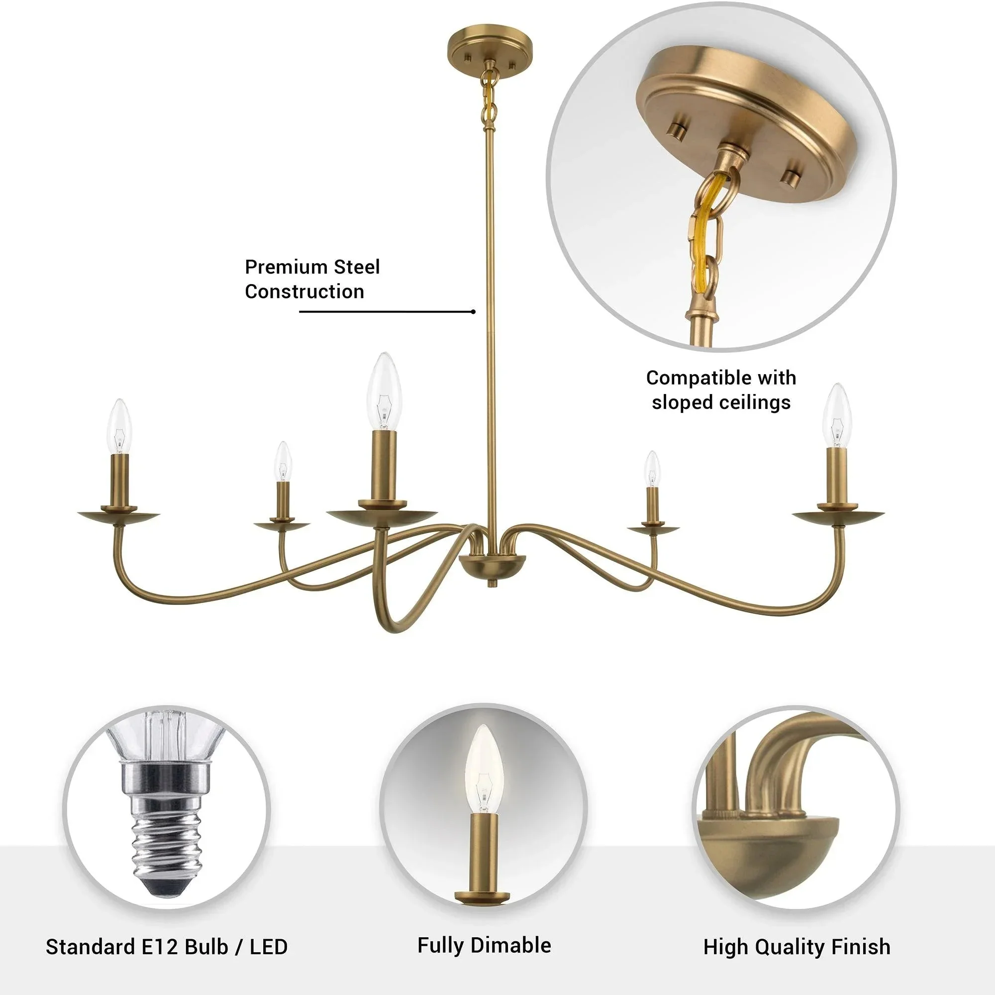 Parrot Uncle Ellie 5-Light Elegant Industrial Dimmable Chandelier - Image 15