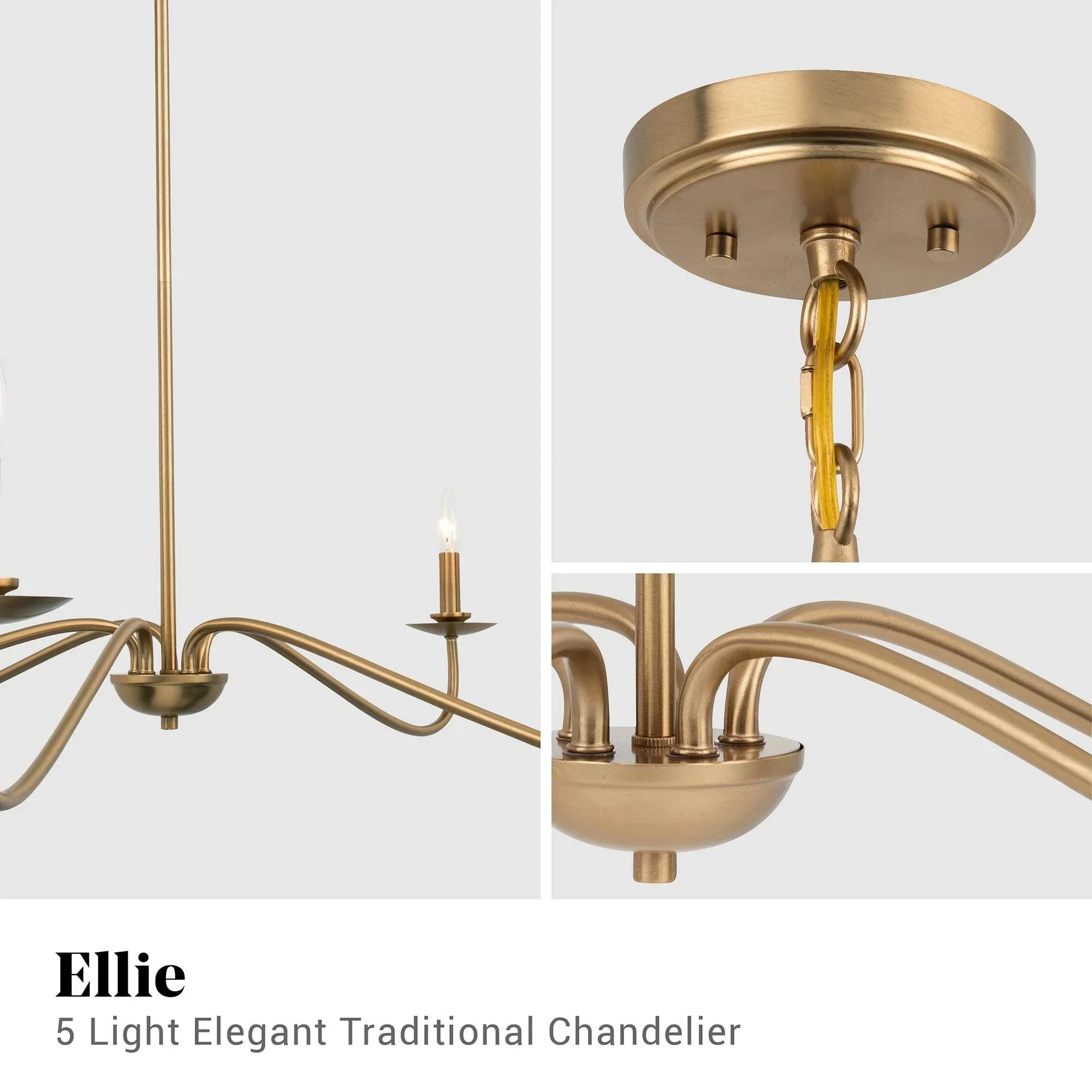Parrot Uncle Ellie 5-Light Elegant Industrial Dimmable Chandelier - Image 16