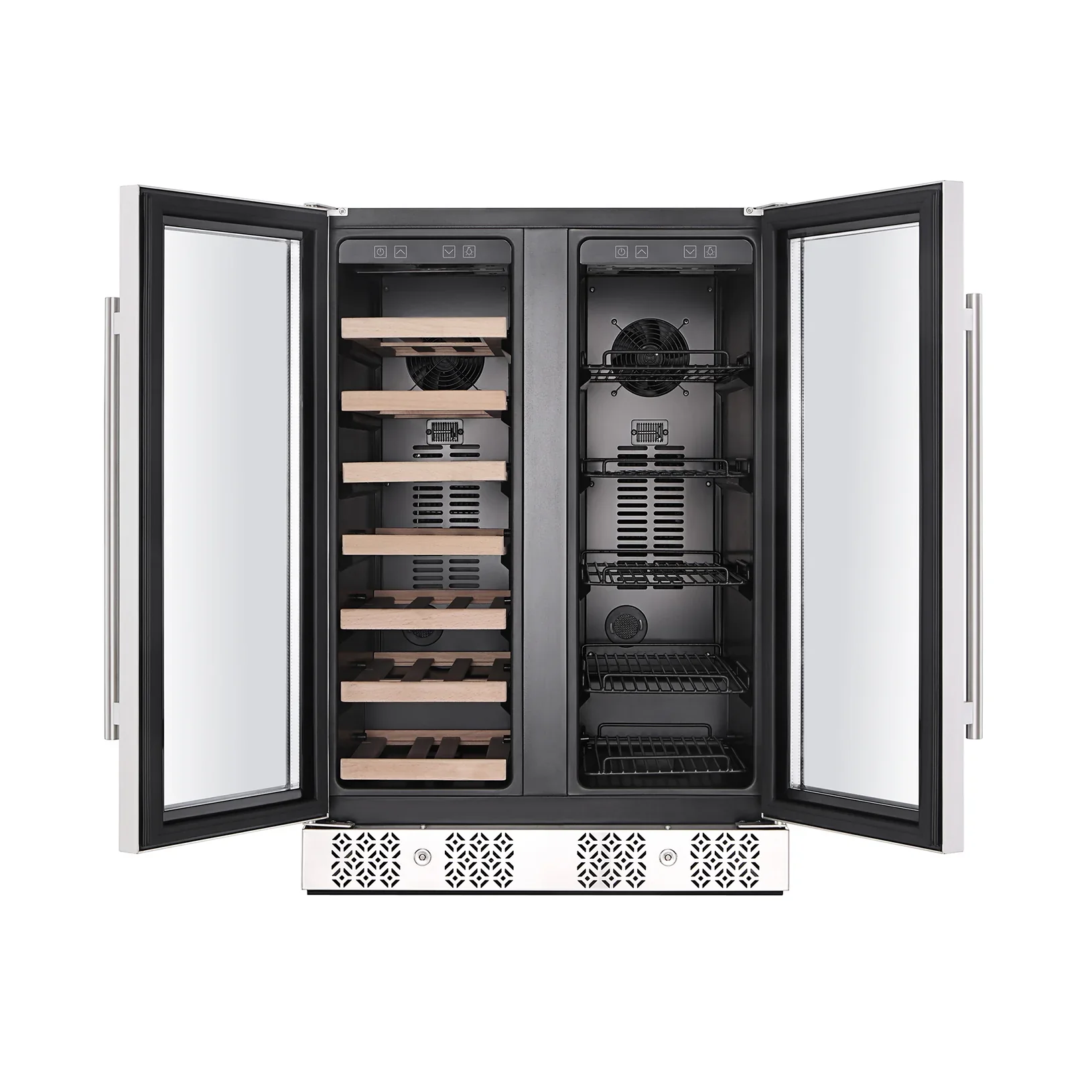 Empava 24-Inch Dual Zone Freestanding Built-In Wine Cooler and Beverage Fridge in Stainless Steel with Glass door (EMPV-BR03D) - Image 4