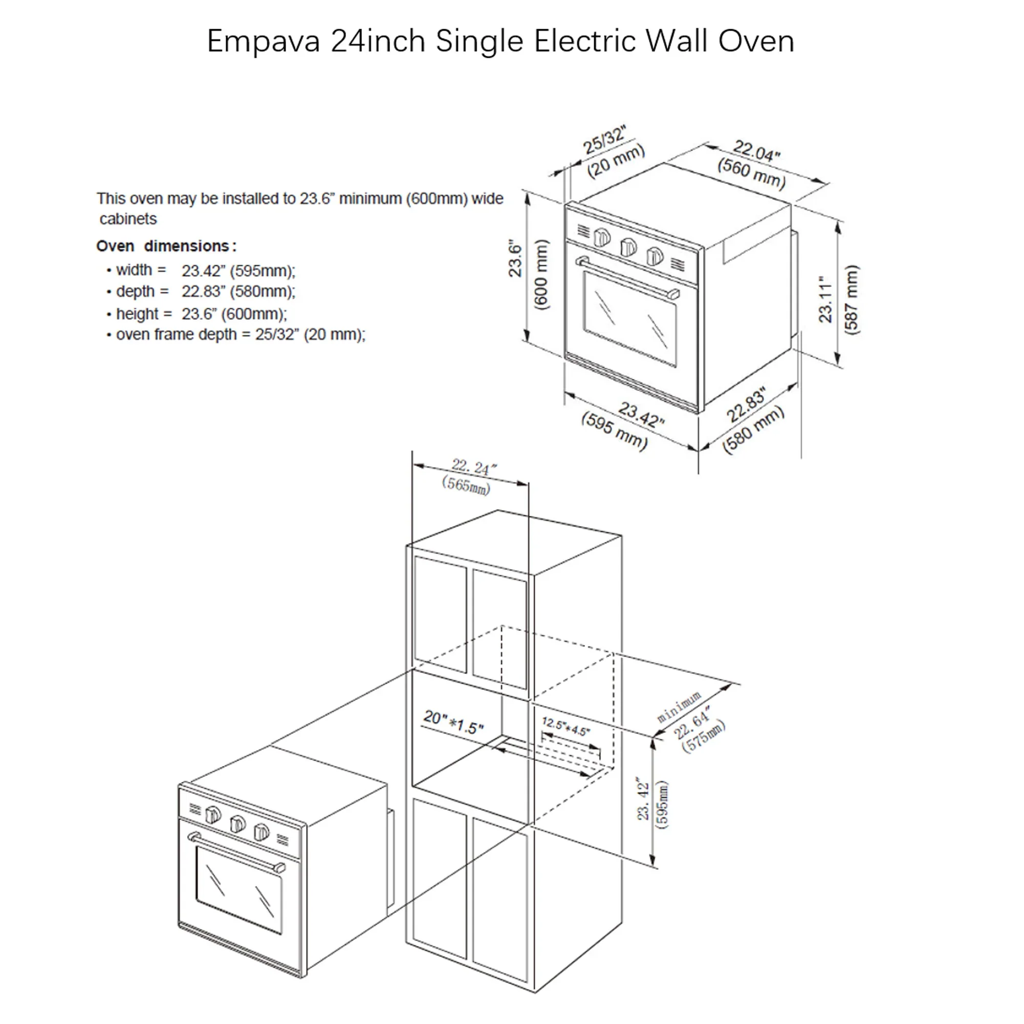Empava 24-Inch Electric Wall Oven (EMPV-24WOB14) - Image 8