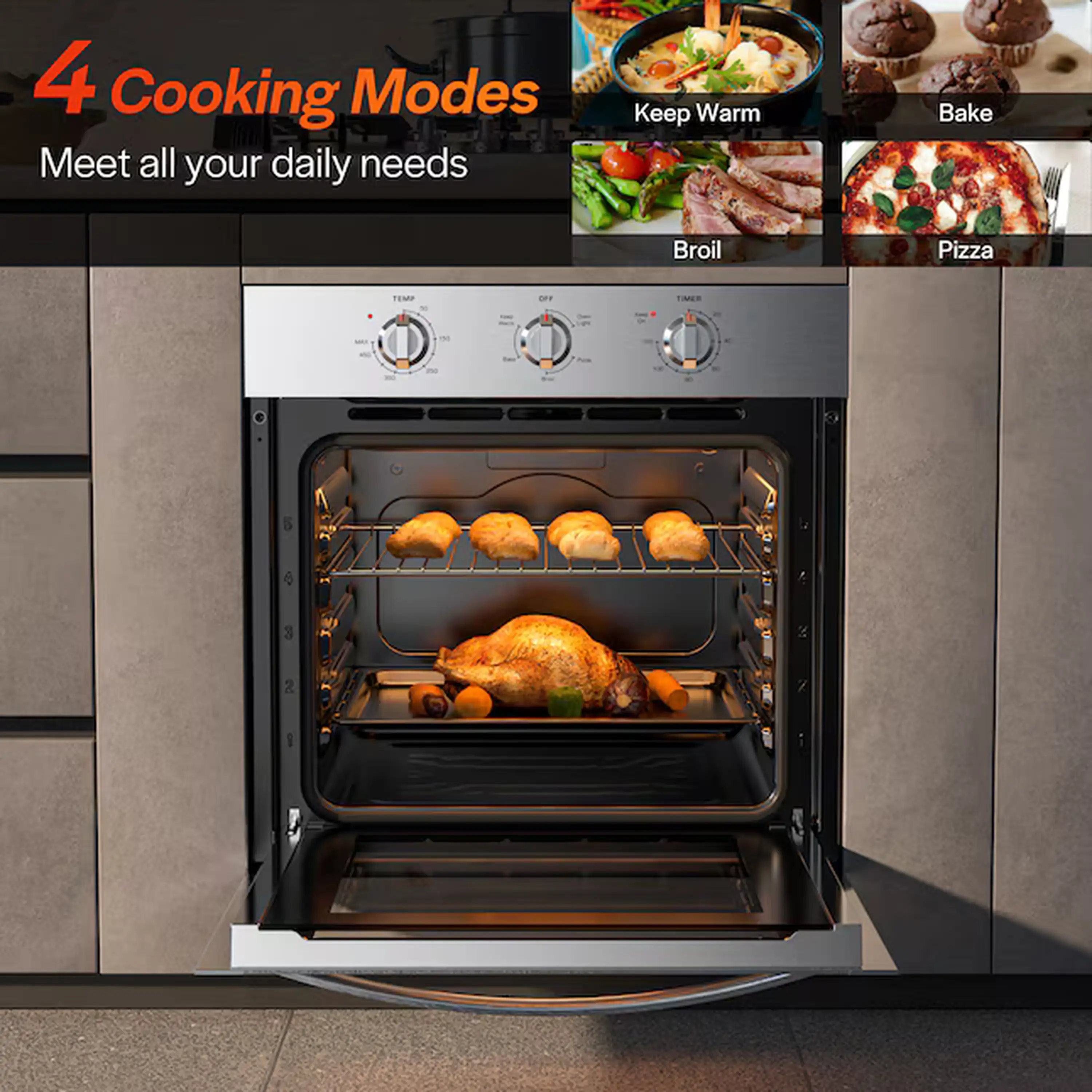Empava 24-Inch Single Electric Wall Oven in Stainless Steel (EMPV-24WOE40L) - Image 10