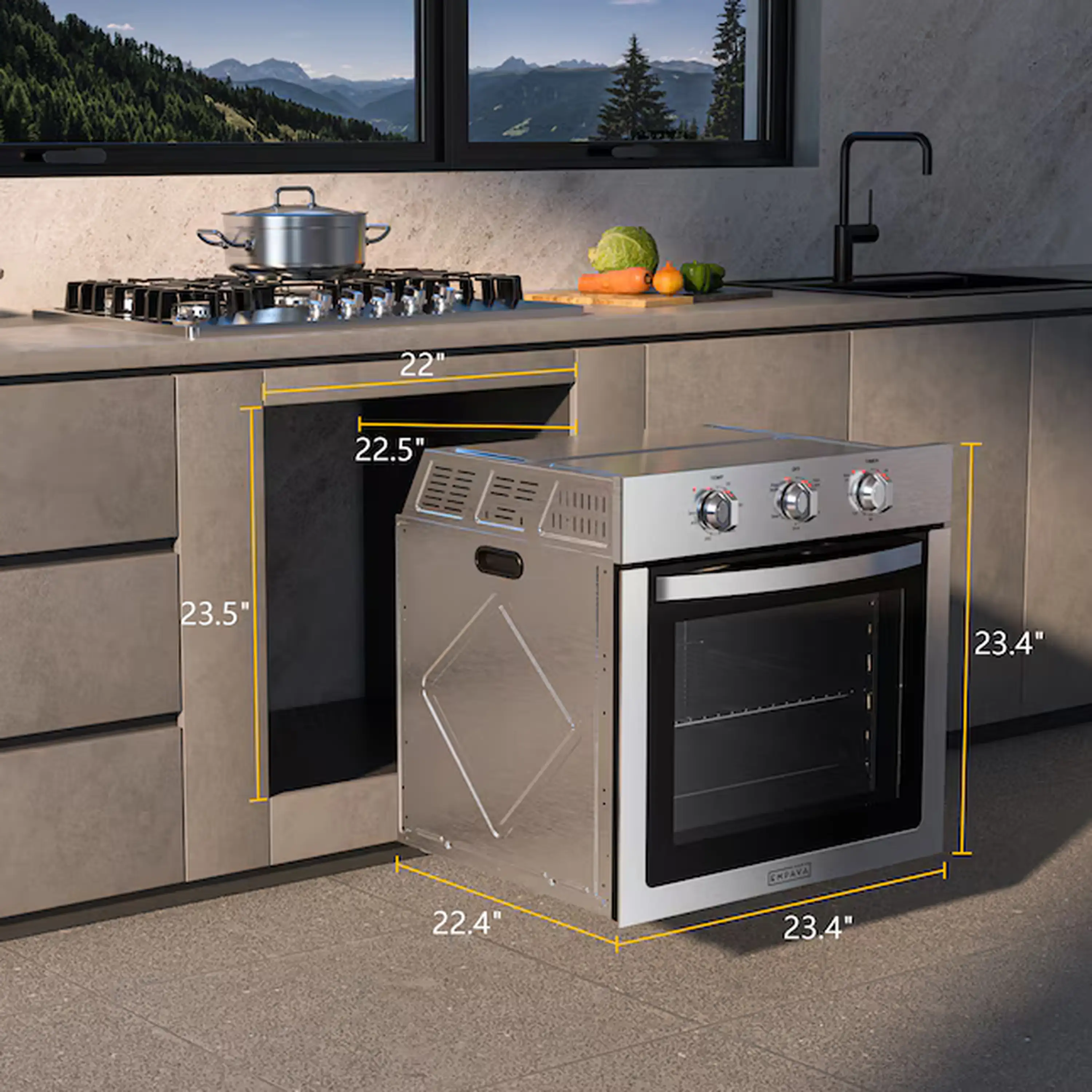 Empava 24-Inch Single Electric Wall Oven in Stainless Steel (EMPV-24WOE40L) - Image 2