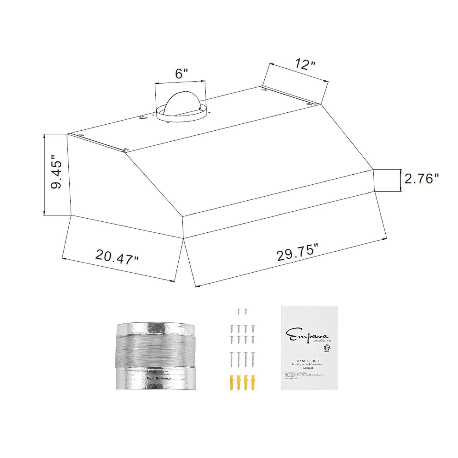 Empava 30-Inch 400 CFM Ducted Under Cabinet Range Hood (EMPV-30RH07) - Image 9