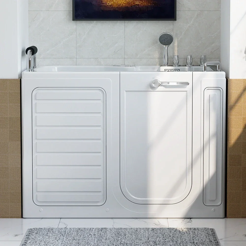 Empava 54-Inch Alcove Inline Heater Whirlpool Walk-in Tub 2.0 Upgraded with Right Drain (EMPV-54WIT08) - Image 3