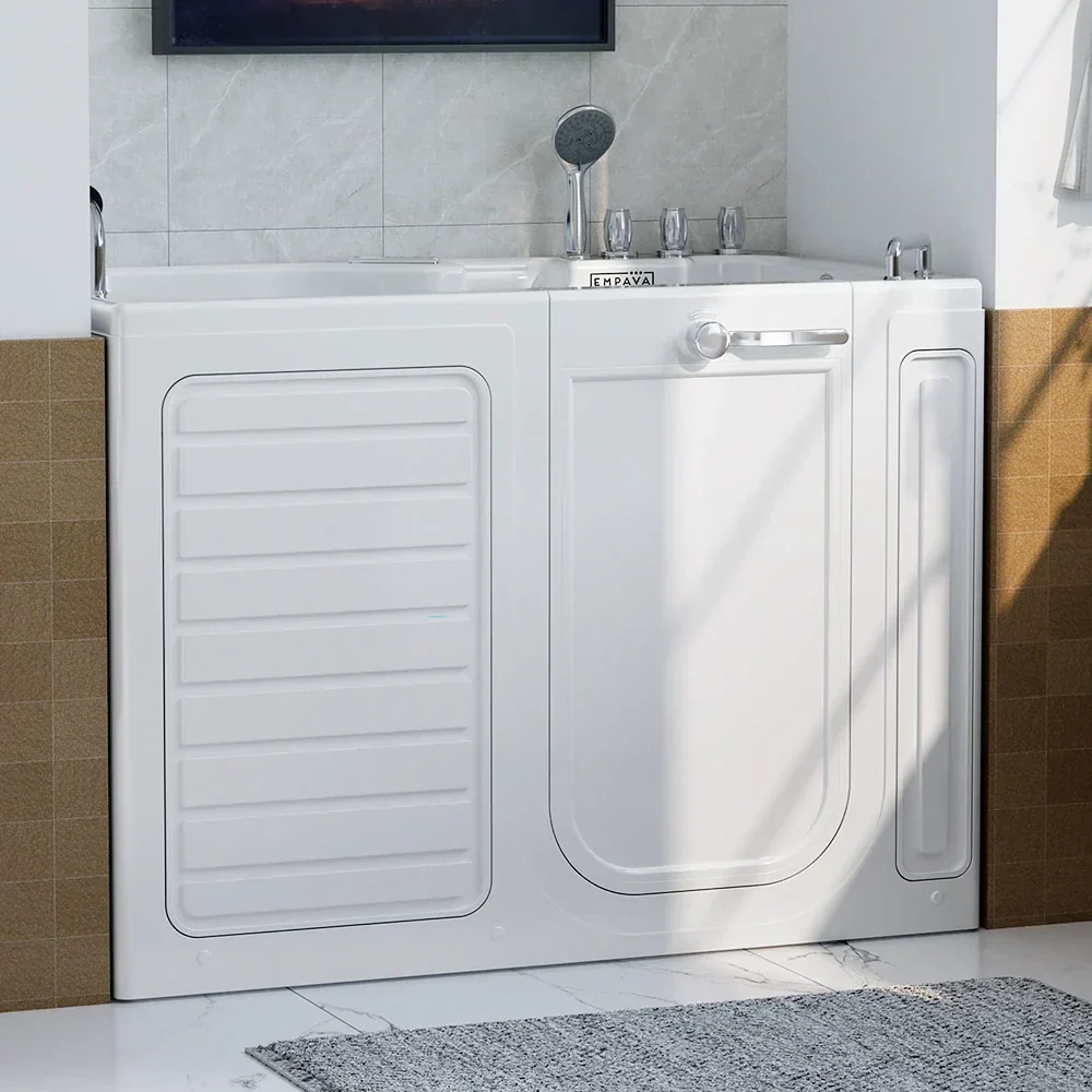 Empava 54-Inch Alcove Inline Heater Whirlpool Walk-in Tub 2.0 Upgraded with Right Drain (EMPV-54WIT08) - Image 4