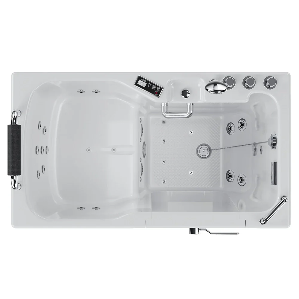 Empava 54-Inch Alcove Inline Heater Whirlpool Walk-in Tub 2.0 Upgraded with Right Drain (EMPV-54WIT08) - Image 5
