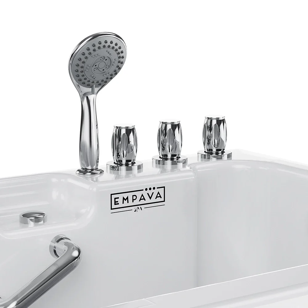 Empava 54-Inch Alcove Inline Heater Whirlpool Walk-in Tub 2.0 Upgraded with Right Drain (EMPV-54WIT08) - Image 6