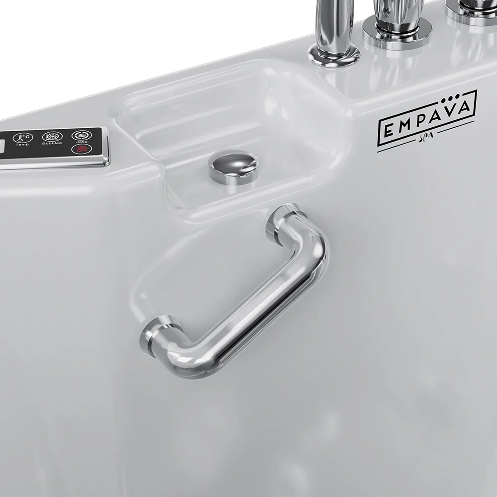 Empava 54-Inch Alcove Inline Heater Whirlpool Walk-in Tub 2.0 Upgraded with Right Drain (EMPV-54WIT08) - Image 7