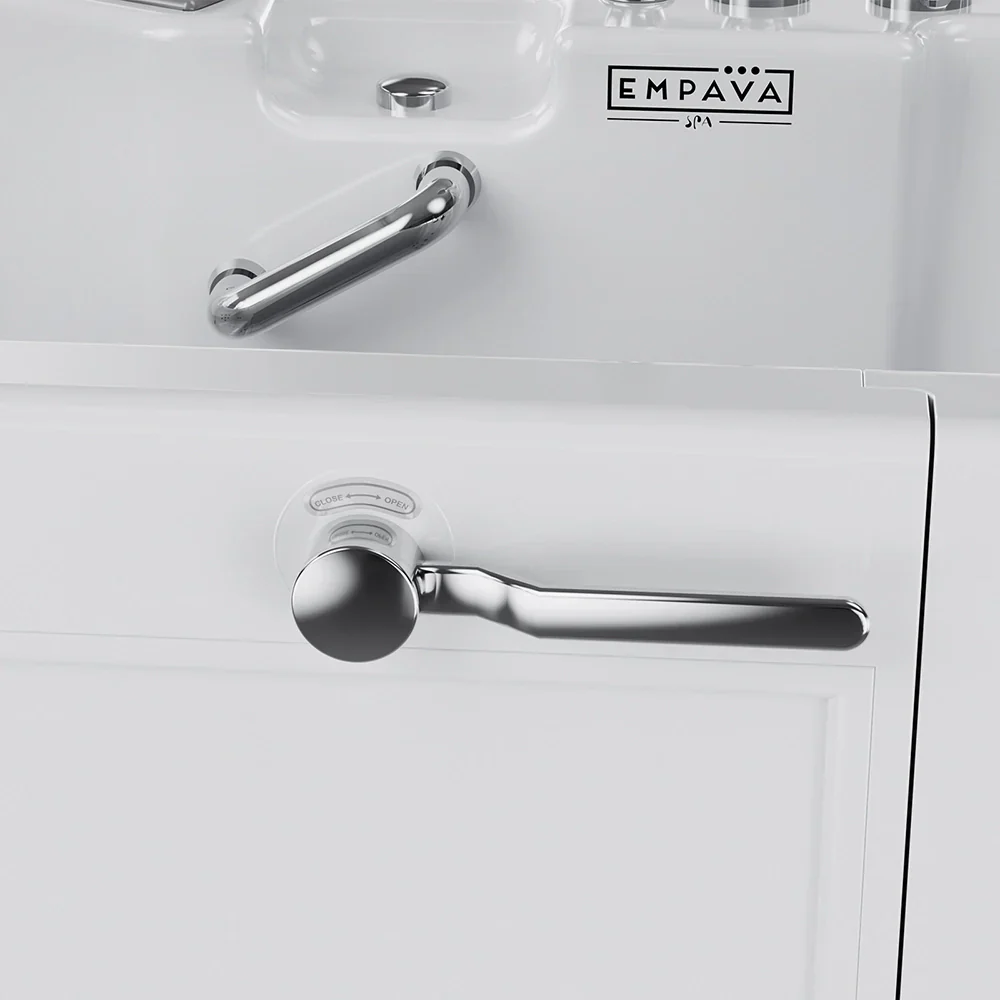 Empava 54-Inch Alcove Inline Heater Whirlpool Walk-in Tub 2.0 Upgraded with Right Drain (EMPV-54WIT08) - Image 9