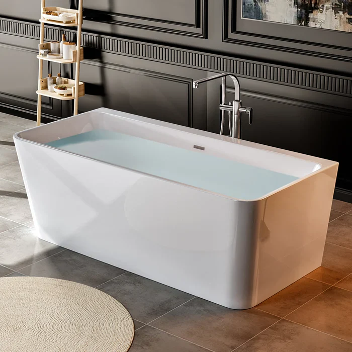 Empava 67-Inch Freestanding Soaking Tub with Center Drain (EMPV-67FT1516) - Image 2