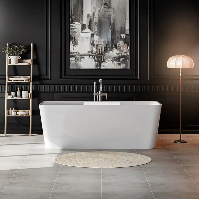 Empava 67-Inch Freestanding Soaking Tub with Center Drain (EMPV-67FT1516) - Image 6