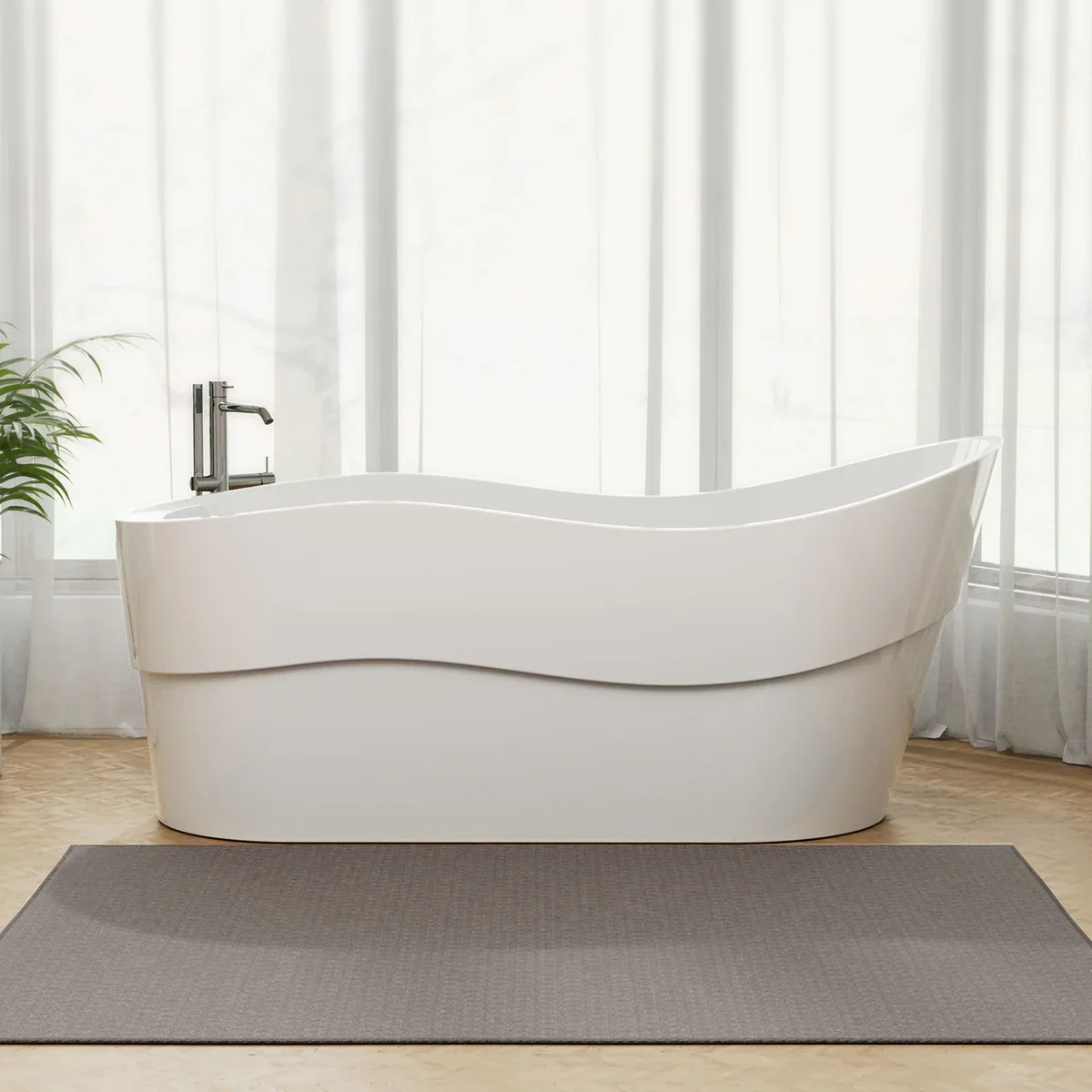 Empava 67-Inch Freestanding Soaking Tub with Left Drain (EMPV-67FT1527) - Image 2