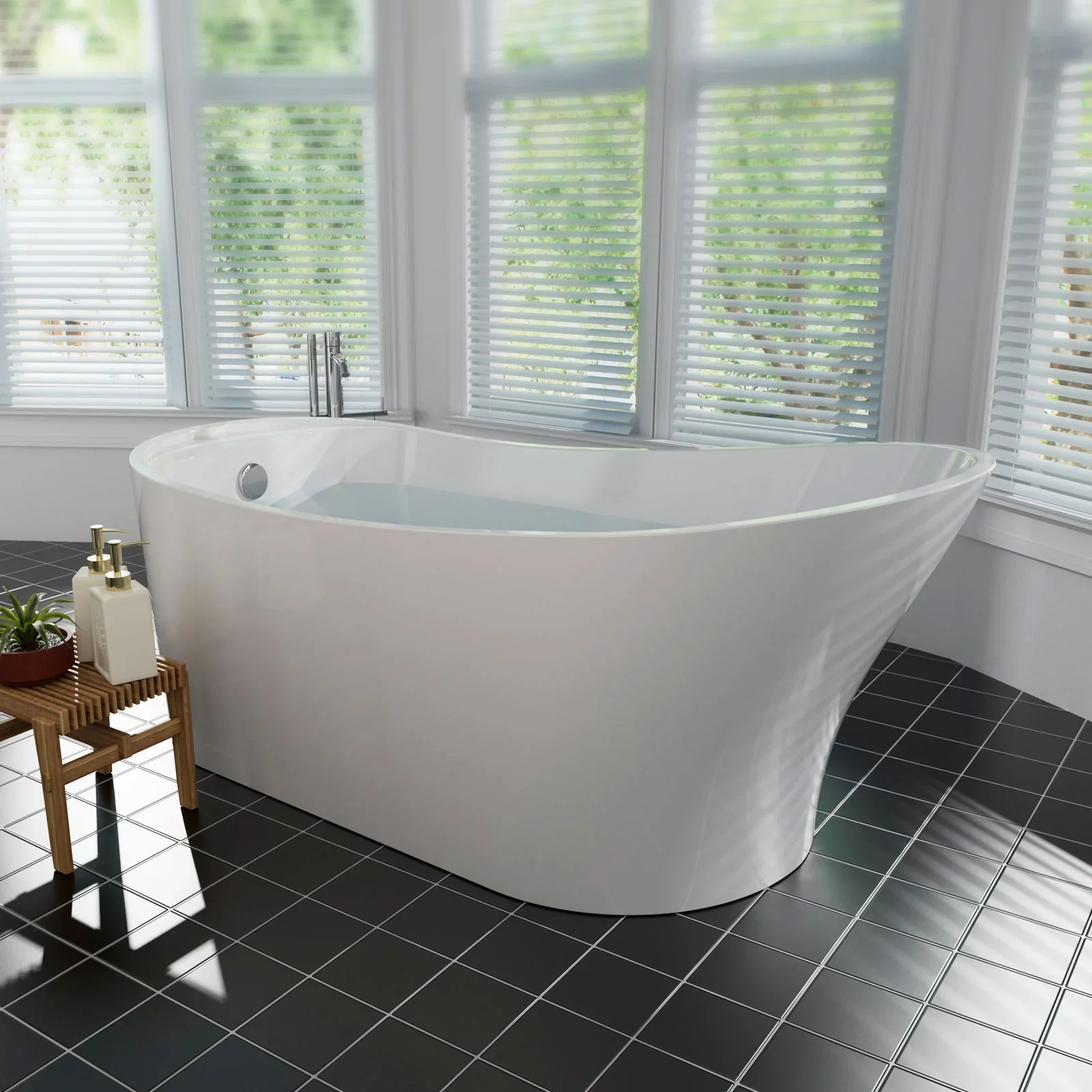 Empava 67-Inch Freestanding Soaking Tub with Left Drain (EMPV-67FT1528) - Image 3