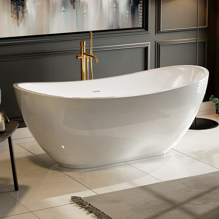 Empava 69-Inch Freestanding Soaking Tub with Center Drain (EMPV-69FT1603) - Image 2