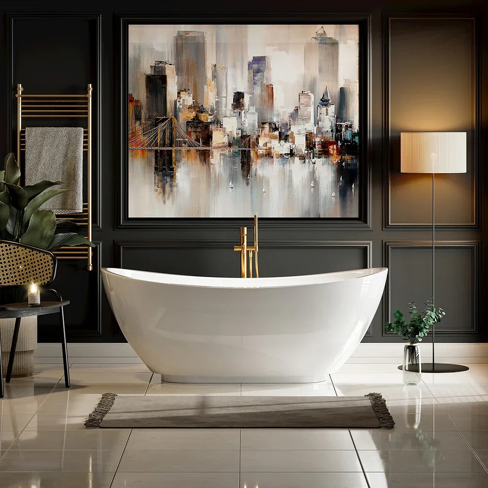 Empava 69-Inch Freestanding Soaking Tub with Center Drain (EMPV-69FT1603) - Image 3