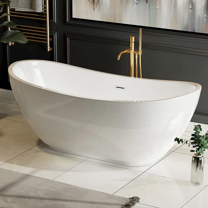 Empava 69-Inch Freestanding Soaking Tub with Center Drain (EMPV-69FT1603) - Image 4