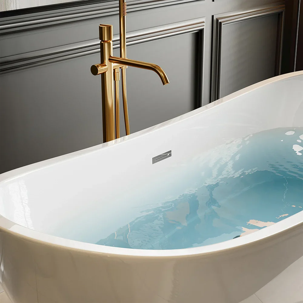 Empava 69-Inch Freestanding Soaking Tub with Center Drain (EMPV-69FT1603) - Image 5