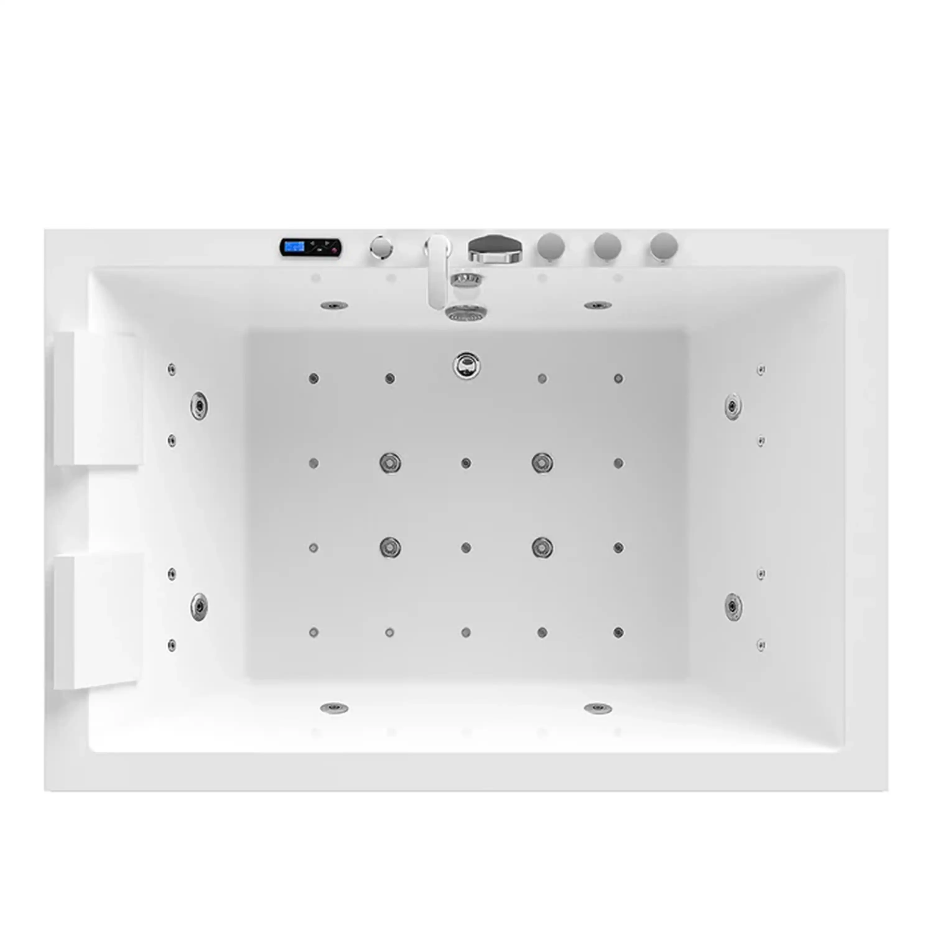 Empava 71-Inch Alcove Dual Massage Whirlpool Inline Heater 2-Person Bathtub with Center Drain (EMPV-71PRO04) - Image 7