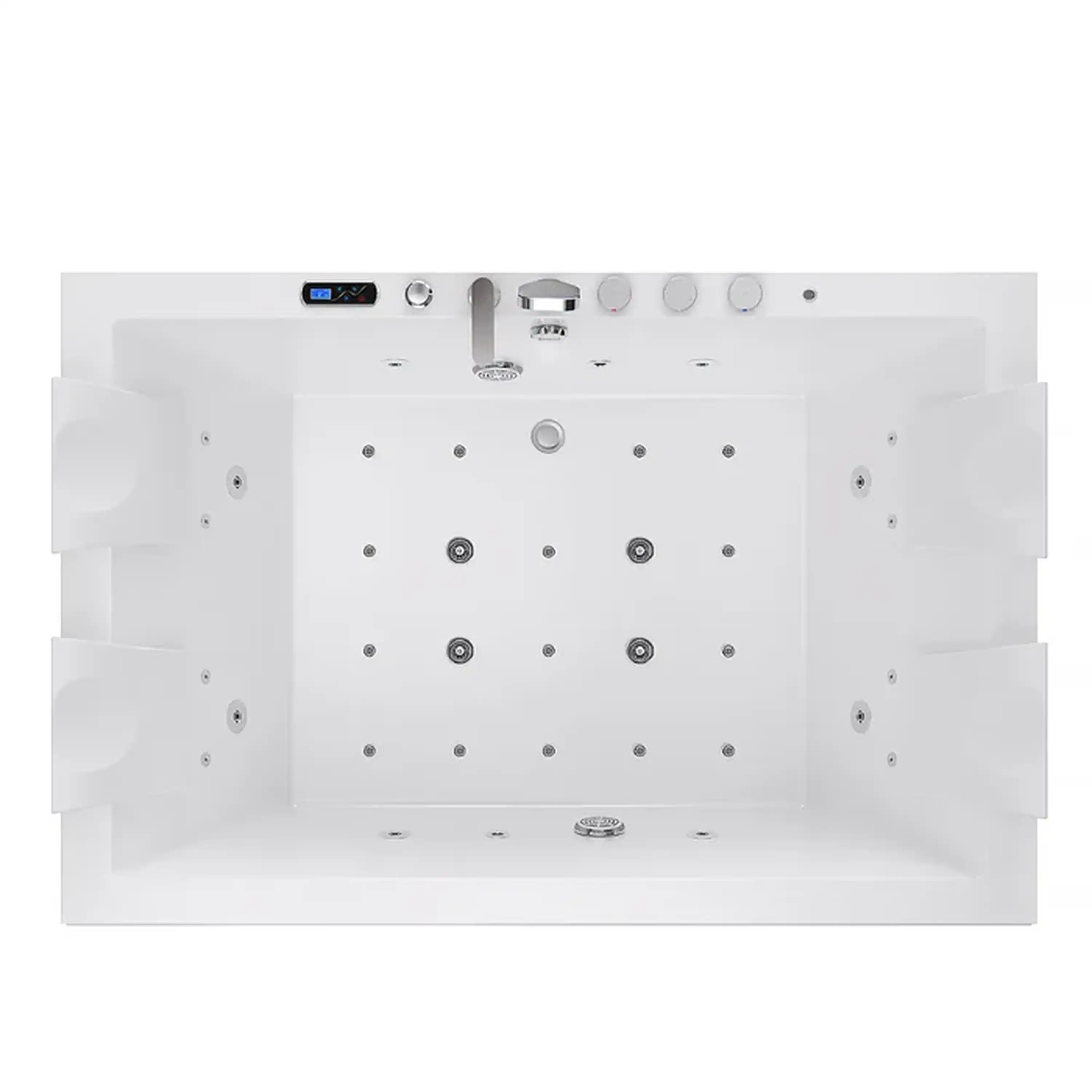 Empava 71-Inch Alcove Dual Massage Whirlpool Inline Heater 2-Person Bathtub with Revi-skin Therapy (EMPV-71PRO05) - Image 10