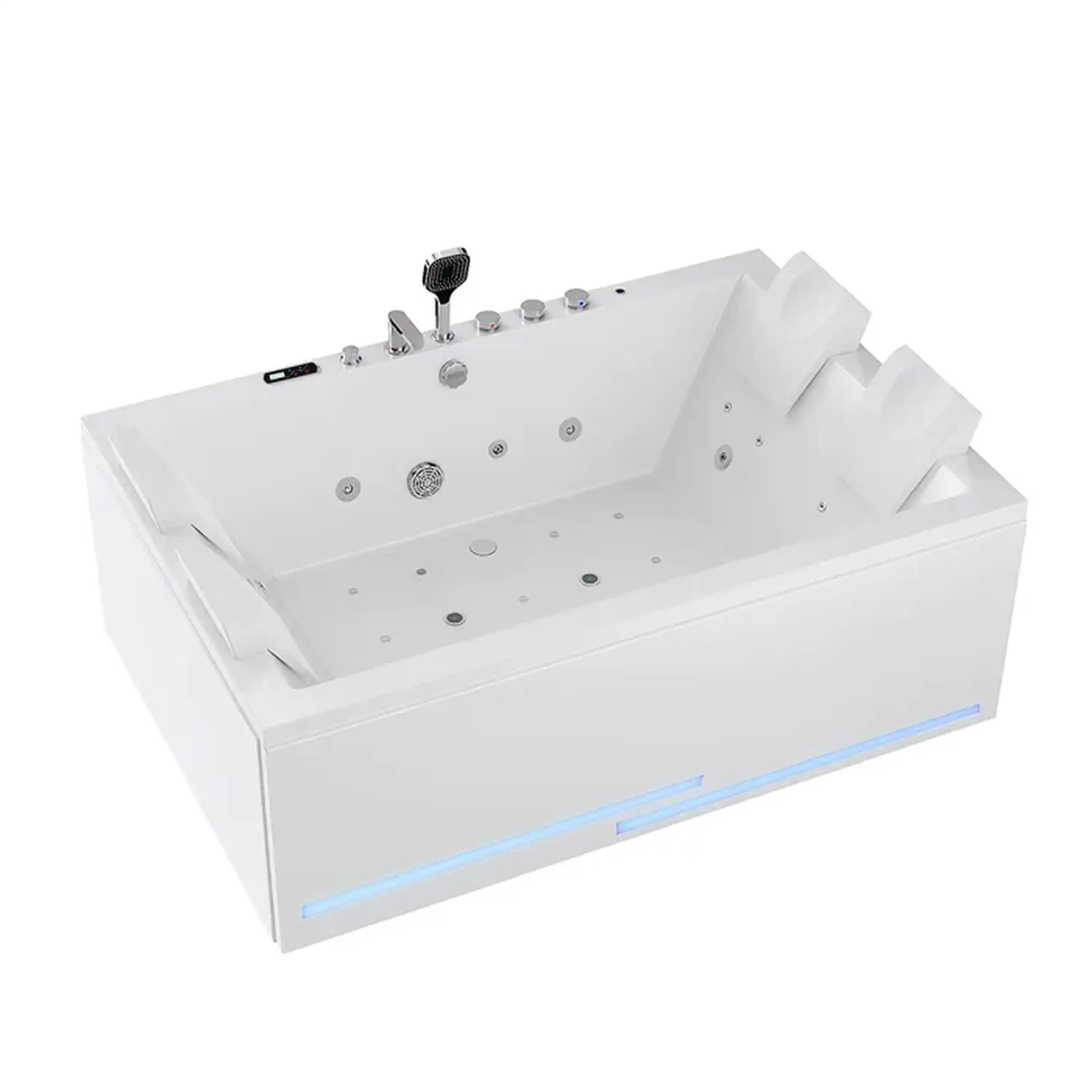Empava 71-Inch Alcove Dual Massage Whirlpool Inline Heater 2-Person Bathtub with Revi-skin Therapy (EMPV-71PRO05) - Image 9