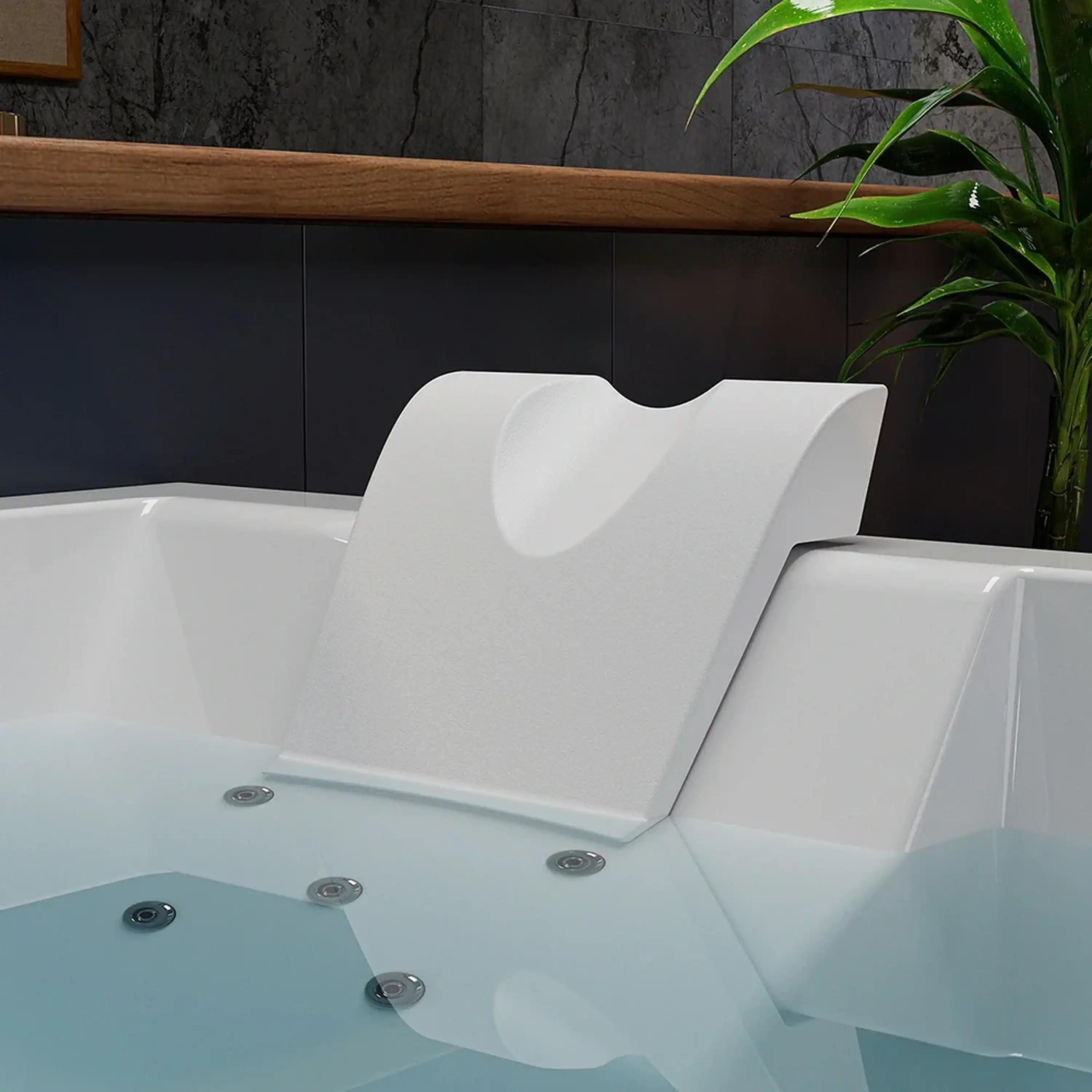 Empava 71-Inch Alcove Inline Heater Combo Massage Whirlpool 2-Person Tub with Waterfall (EMPV-71PRO02) - Image 4