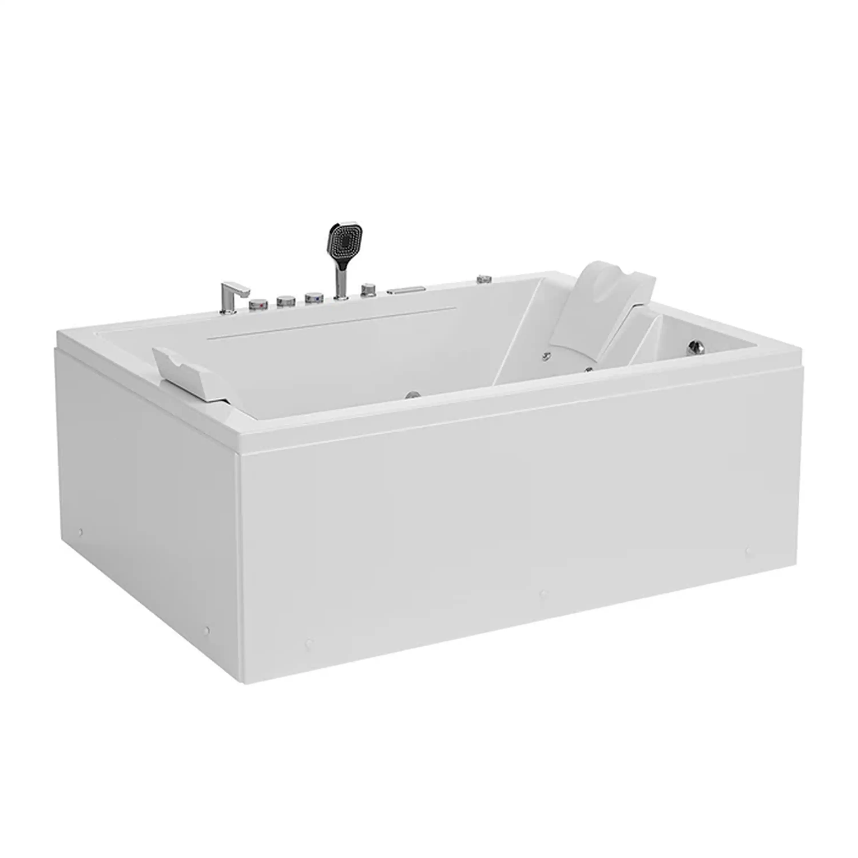 Empava 71-Inch Alcove Inline Heater Combo Massage Whirlpool 2-Person Tub with Waterfall (EMPV-71PRO02) - Image 5