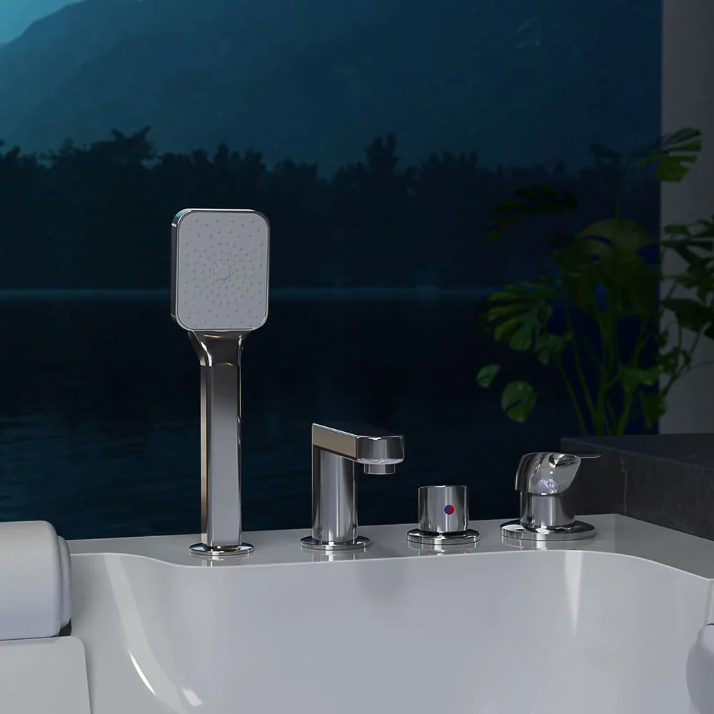 Empava 71-Inch Alcove Massage Inline Heater 2-Person LED Tub With Left Drain (EMPV-71JT802) - Image 12