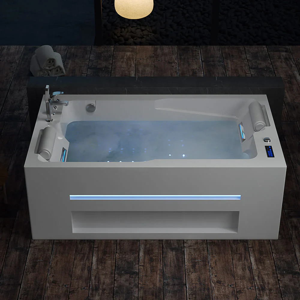Empava 71-Inch Alcove Massage Inline Heater 2-Person LED Tub With Left Drain (EMPV-71JT802) - Image 5